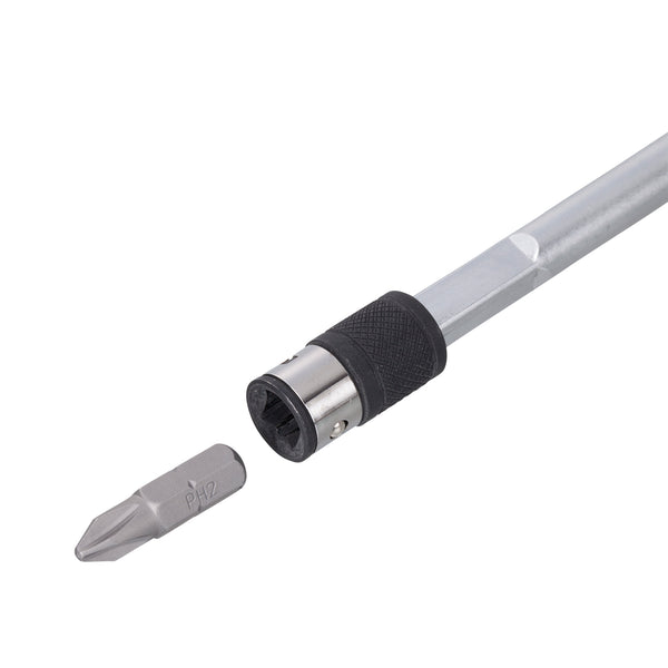 Combination-screwdriver with 1/4"-square and 1/4"-bit-holder